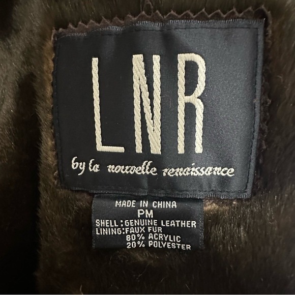 VTG Chocolate Brown Suede Leather Faux Fur Penny Lane Coat Medium Petite 70s - Picture 14 of 15